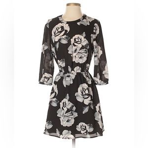 Forever 21 Black Floral Print Dress